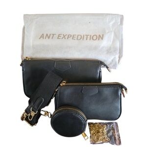 Ant Expedition Black Leather 3 in 1 Purses-NWOT - Great for traveling